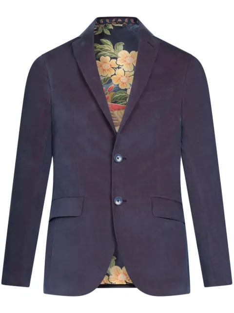 ETRO single-breasted velvet blazer Blue MRCA000699TUED2