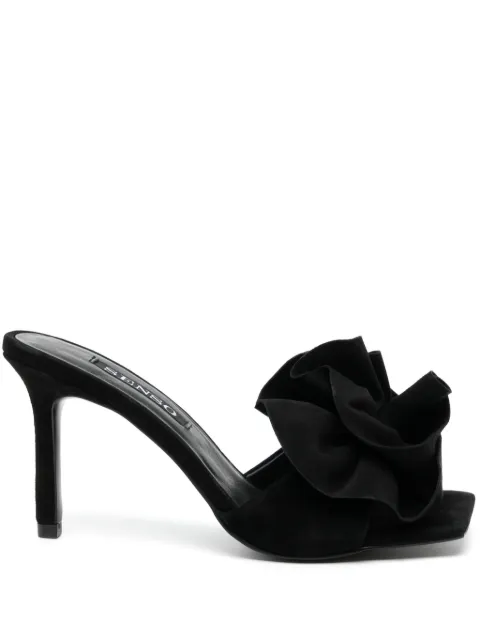 Senso Harlow 100mm floral-appliqué mules Black HARLOW