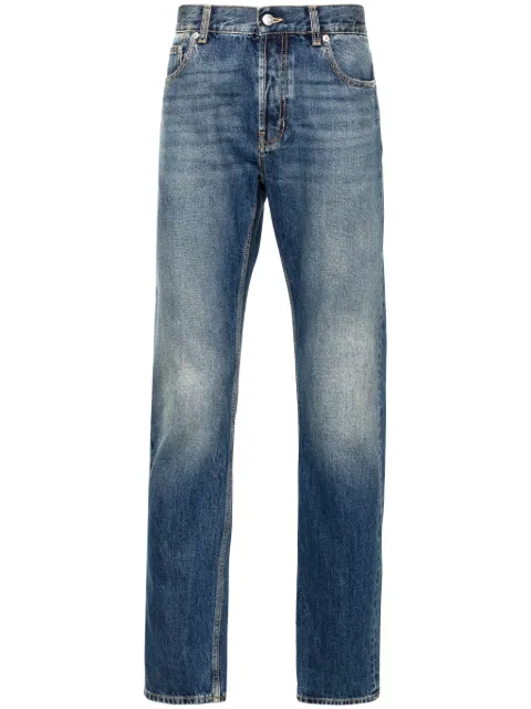 Alexander McQueen logo-print jeans Blue 794082QYAA5