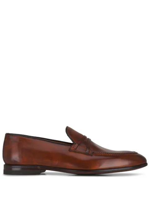 Bontoni Festoso almond-toe leather loafers Brown FESTOSOGIALLOSCURO