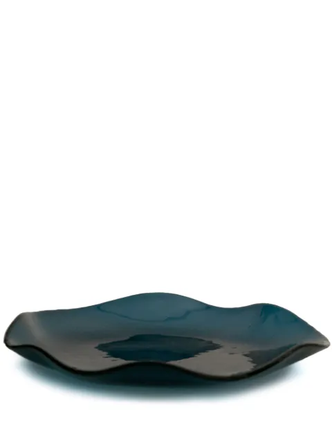 Sophie Lou Jacobsen Curved Edge glass plate (24cm) Blue PPINDL