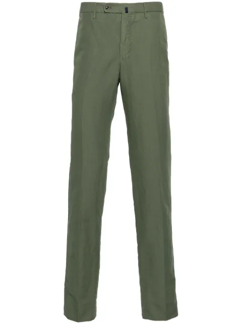 Incotex 39 linen-blend chino trousers Green 1W00399189A
