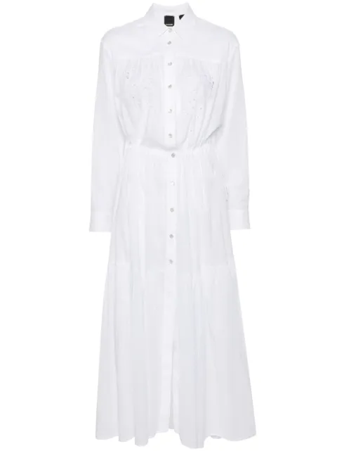 PINKO Dolce Vita maxi shirt dress White 103728A1XP