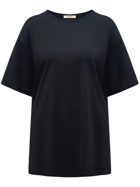 12 STOREEZ round-neck silk T-shirt Black 126610