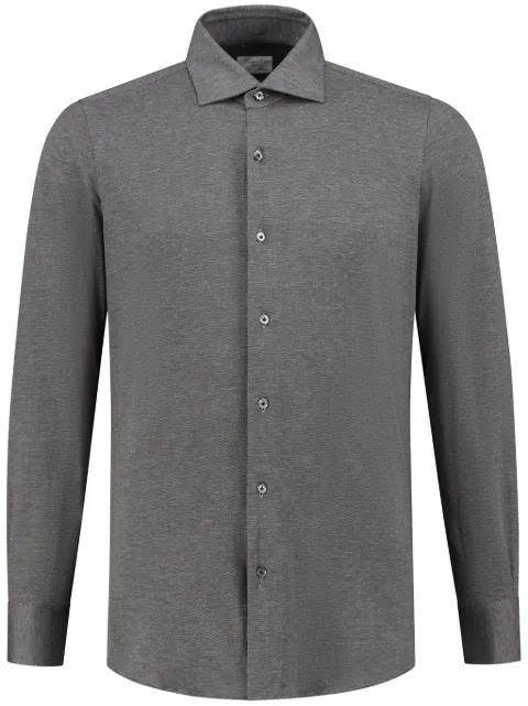 Finamore 1925 Napoli long-sleeved cotton-blend shirt Grey 180031A30