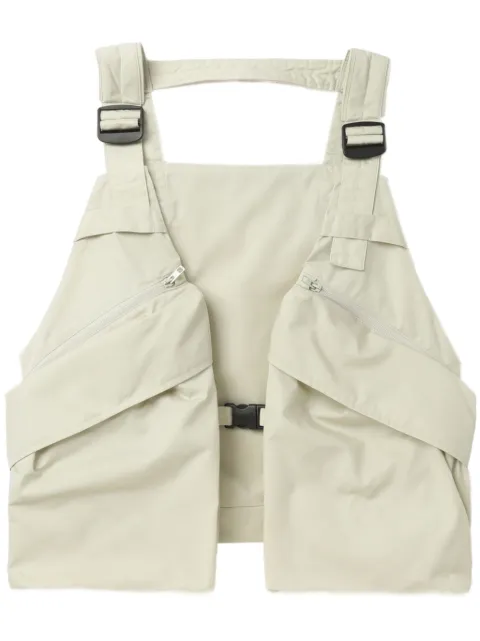 LEMAIRE multi-pocket gabardine waistcoat White OW1078LF1226