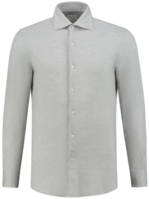 Finamore 1925 Napoli long-sleeved mélange shirt Grey 180038A30