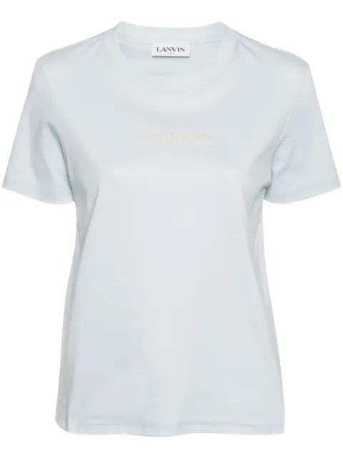 Lanvin embroidered-logo cotton T-shirt Blue RWTS0030J134E24