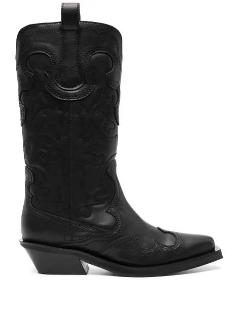 GANNI panelled calf-length boots Black S2824