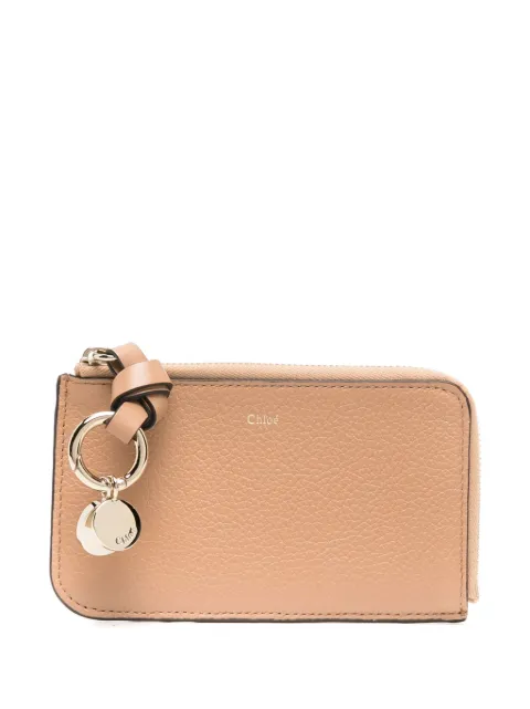 Chloé logo-charm leather cardholder Neutrals CHC21WP944F57