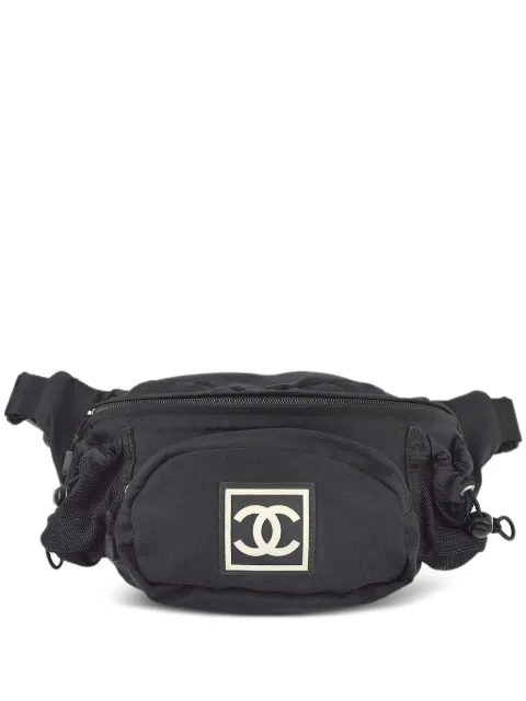 CHANEL Pre-Owned 2003 interlocking CC-appliqué belt bag Black 8878484