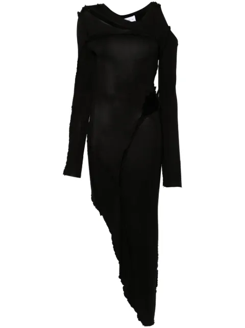 Post Archive Faction ruffle-detail dress Black 60DDCB