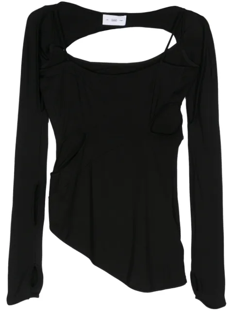 Post Archive Faction cut-out detail asymmetric top Black 60TTCB