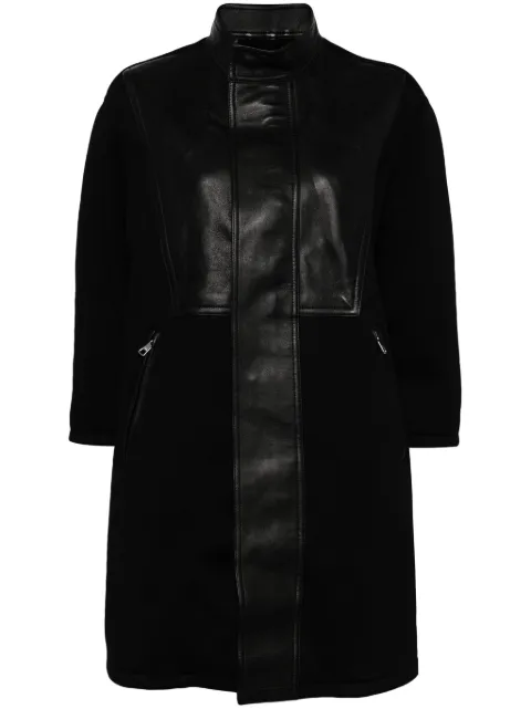 Neil Barrett faux leather-trimmed coat Black PNS65BC026C