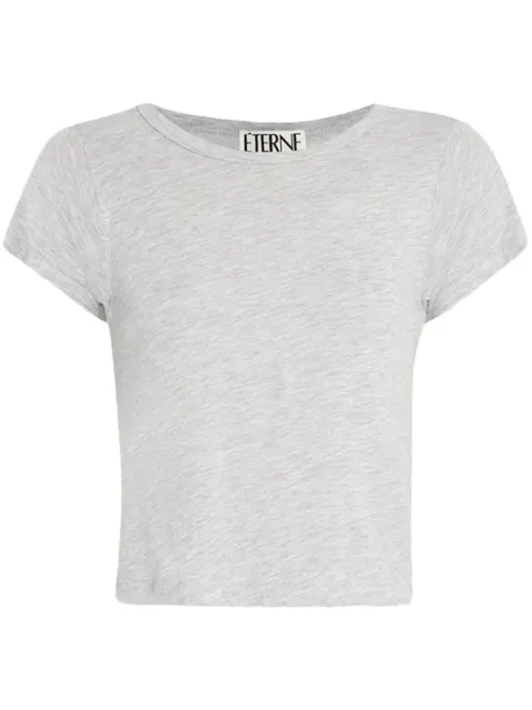 ETERNE crew-neck cropped T-shirt Grey CHLOE002