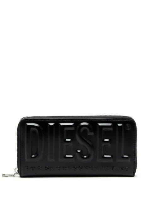 Diesel DSL-3D logo-embossed leather wallet Black X10006PR818