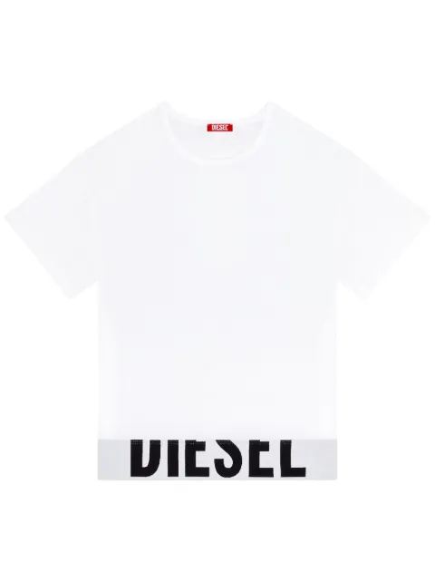Diesel Uftee-Sport logo-underband crew-neck crop top White A145930HMAU