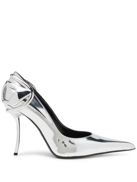 Diesel D-Ten&Half P pointed slingback pumps Silver Y03426P1660