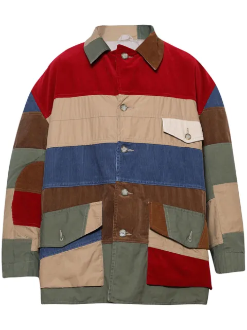 SAINT MXXXXXX patchwork-design shirt jacket Red SMYS80000C42