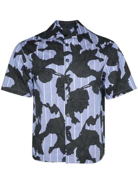 Neil Barrett Bold flowers-print shirt Blue MY60214AY059