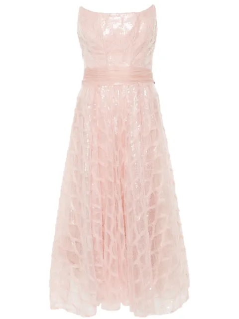 NISSA sequinned diamond-pattern dress Pink RS14937