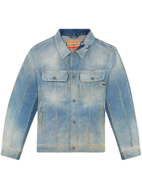 Diesel Distressed Denim Jacket Blue A1473009K22