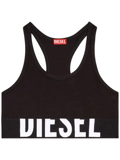 Diesel logo-intarsia racerback bra Black A145910HMAU