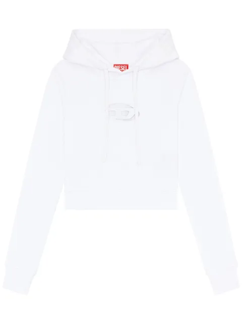 Diesel F-Slimmy logo-plaque hoodie White A157140GRAC