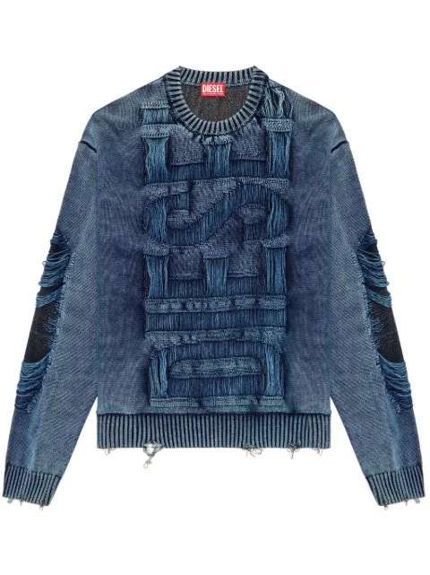 Diesel faded effect knitted jumper Blue A154780AJCZ