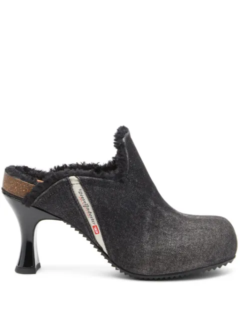 Diesel D-Woodstock 78mm denim mules Black Y03372P7953