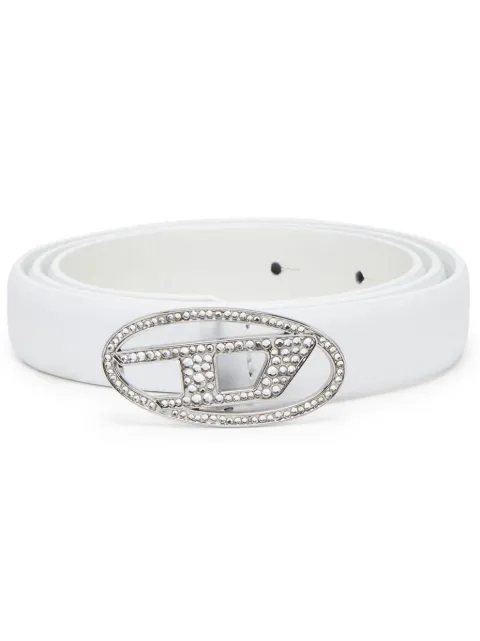 Diesel B-1DR leather belt White X09972P6364
