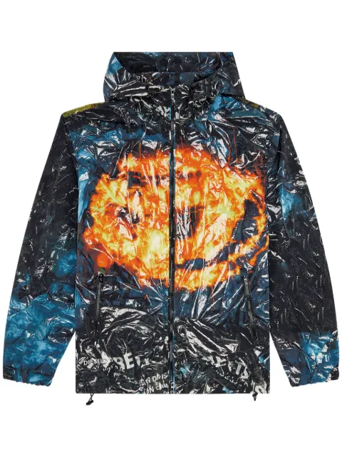 Diesel J-Warrett-Poster hooded jacket Blue A156140HPAH