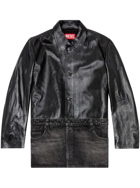 Diesel L-Bretch leather jacket Black A147520IPAG
