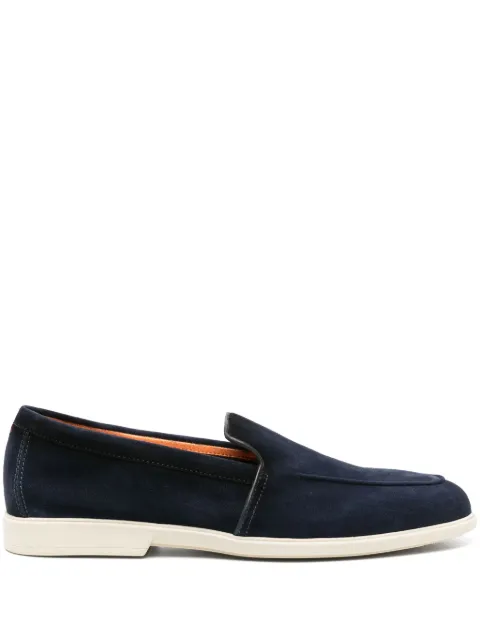 Santoni pipe-trim suede loafers Blue MGAR18829TICSEAAU60