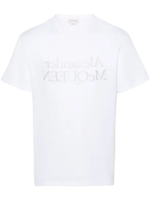 Alexander McQueen logo-print cotton T-shirt White 781977QTAAZ