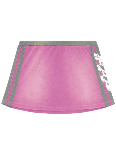 Diesel O-Uncut-Stripe cotton miniskirt Pink A142800NMAU