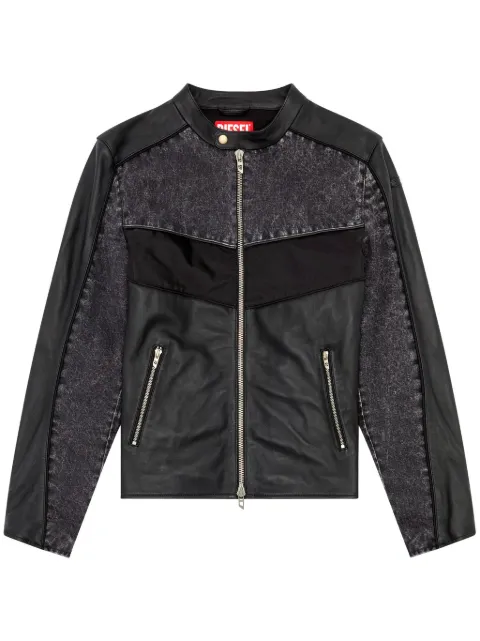 Diesel L-Leopol panelled jacket Black A141230CHBU