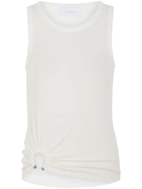 Rabanne asymmetric gathered-detail tank top Neutrals 24FJTE165CO0530