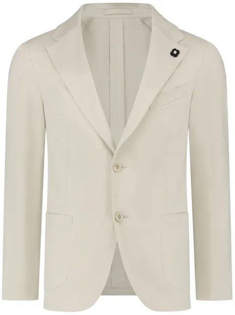 Lardini brooch-detail single-breasted blazer Neutrals EP534AEEPSS60428120