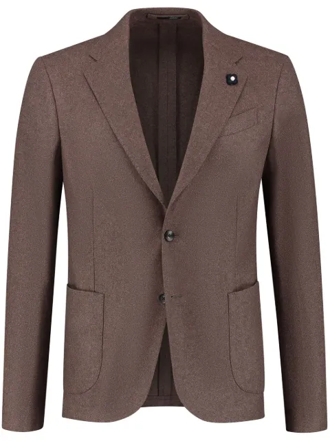 Lardini brooch-detail single-breasted blazer Brown IR934AEIRJ59546450