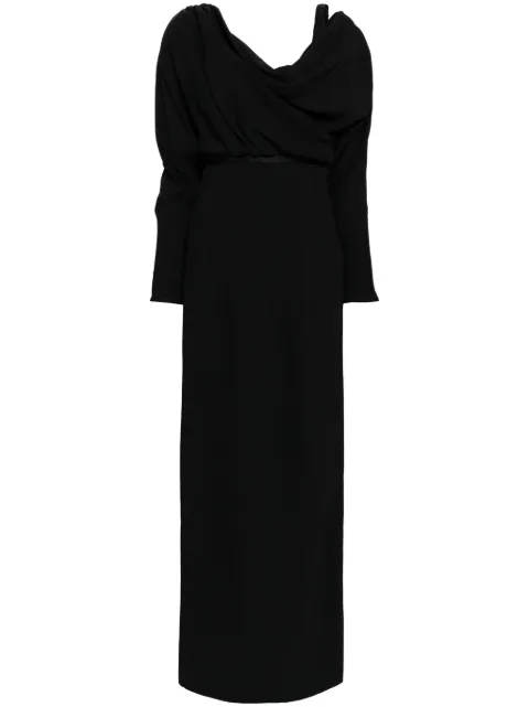 Giambattista Valli draped belted midi dress Black SVTE503462CUC