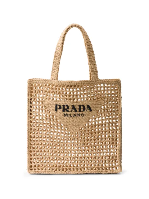 Prada crochet tote bag Neutrals 1BG3932C2T