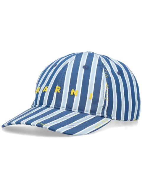 Marni striped cotton baseball cap Blue CLZC0108S2UTC336