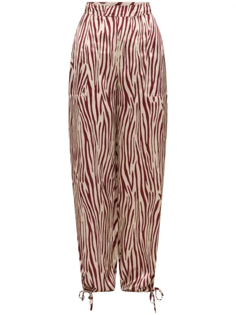 Nicholas Nori ankle-cuff silk pants Neutrals S24P0694A