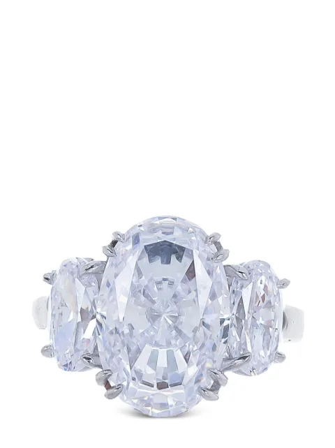 Fantasia by Deserio 14kt white gold triple oval ring Silver F905