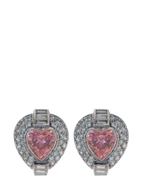 Fantasia by Deserio 14kt white gold heart stud earrings White T12911