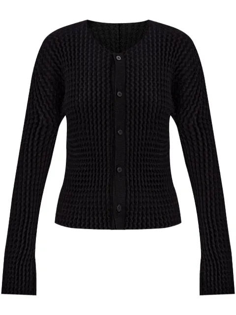 Issey Miyake Pleated Cardigan Black IM46KO790