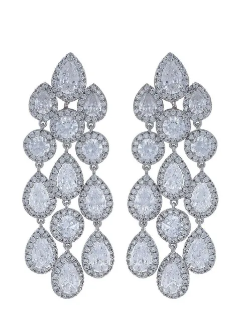 Fantasia by Deserio Pear chandelier earrings White EF1092SM