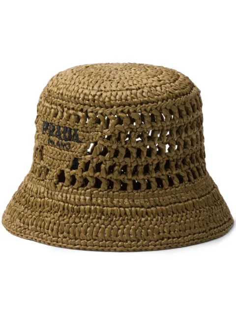 Prada crochet bucket hat Green 1HC1372C2T