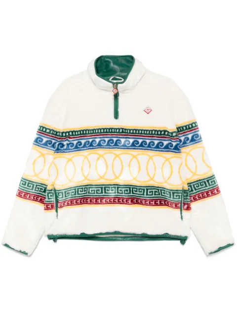 Casablanca jacquard faux-fur sweater White MF24OT12301